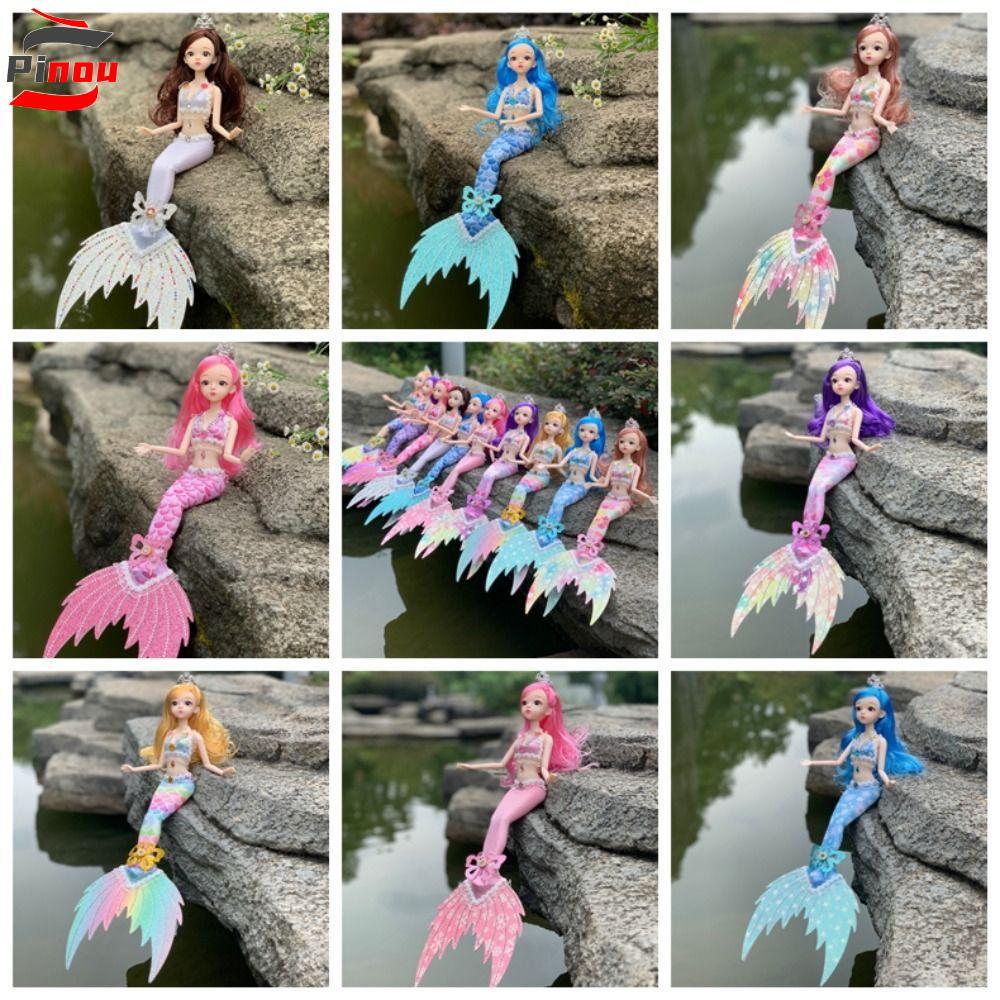 PINOU Bjd ตุ๊กตานางเงือกของเล่น, BJD Mermaid Joint Movable Bjd เจ้าหญิงเงือกตุ๊กตา,ตุ๊กตาคอสเพลย์เสื