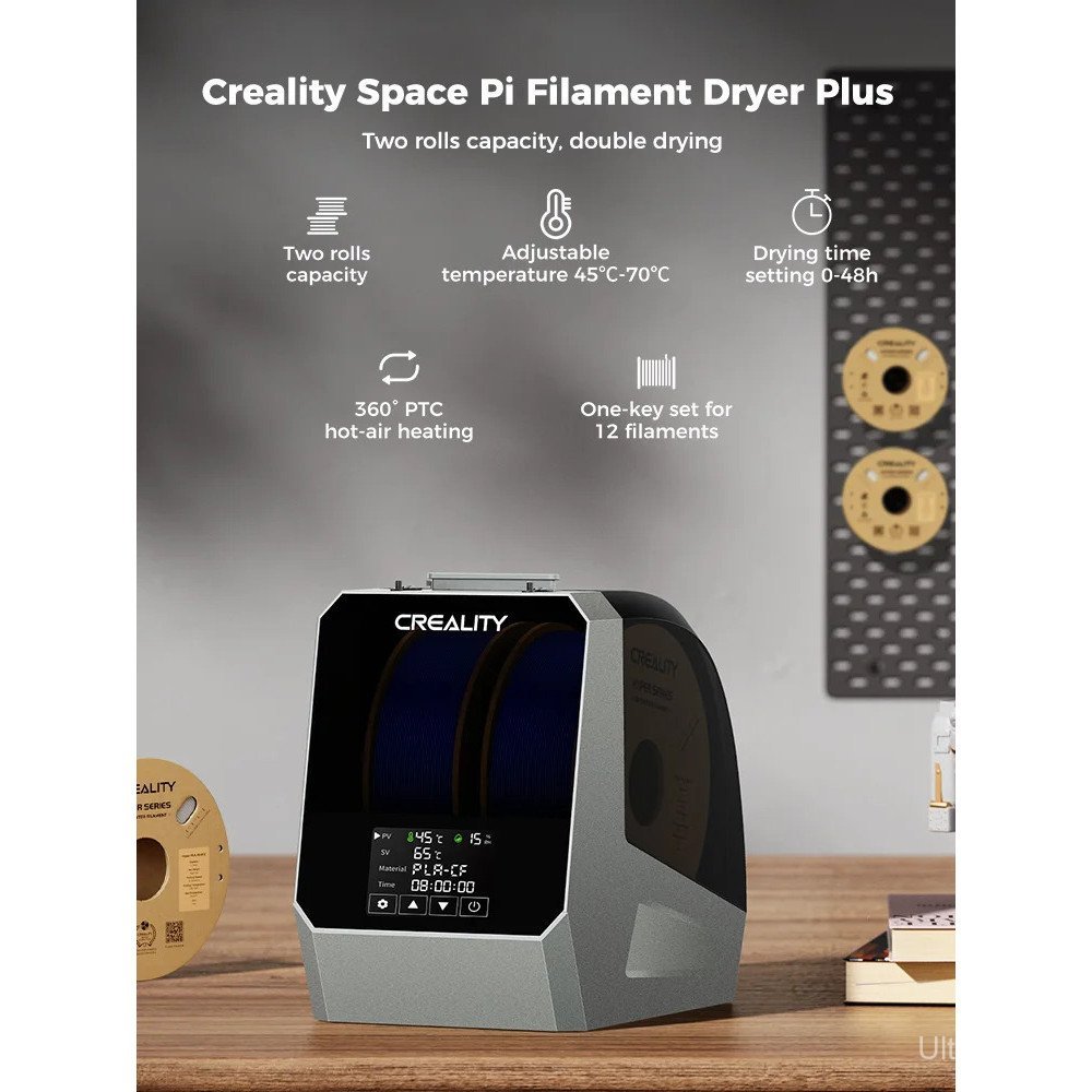 Creality Space Pi Filament Dryer Plus 2 แกน Double 360° 160W PTC Fast Heating Filament Drying