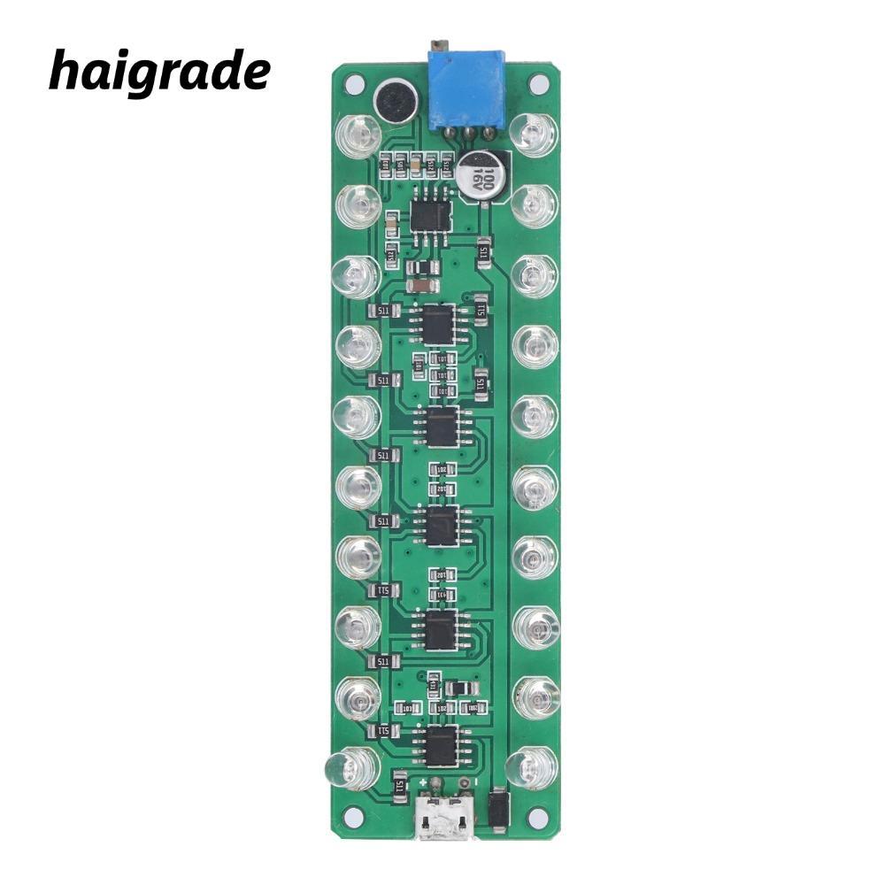 HAIGRADE LED VU Meter,ควบคุมเสียงจอแสดงผล LED VU Meter, LED Indicates Melody Light Reverse Connectio