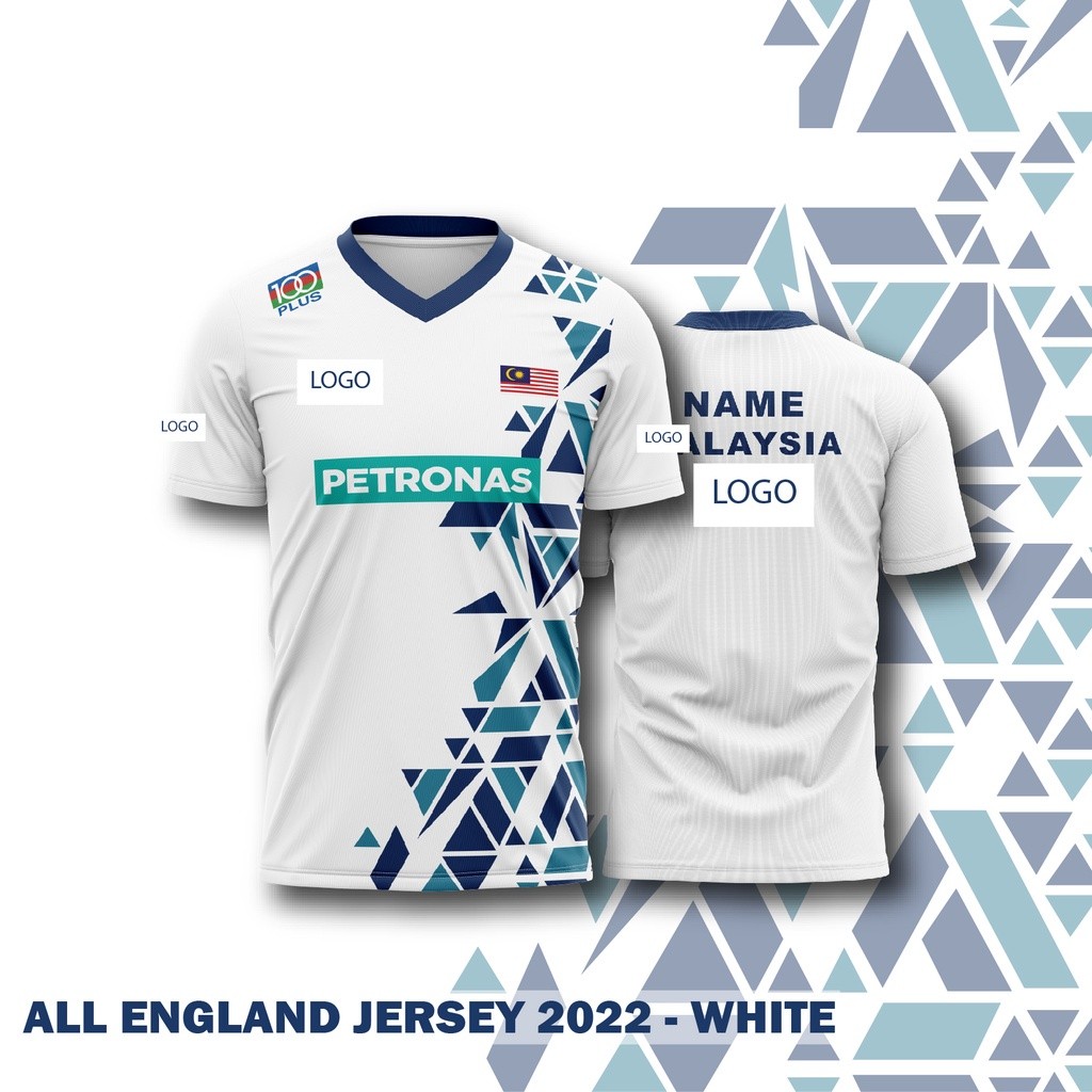 BADMINTON JERSEY BADMINTON SHIRT 2022 (ENGLAND - สีขาว)