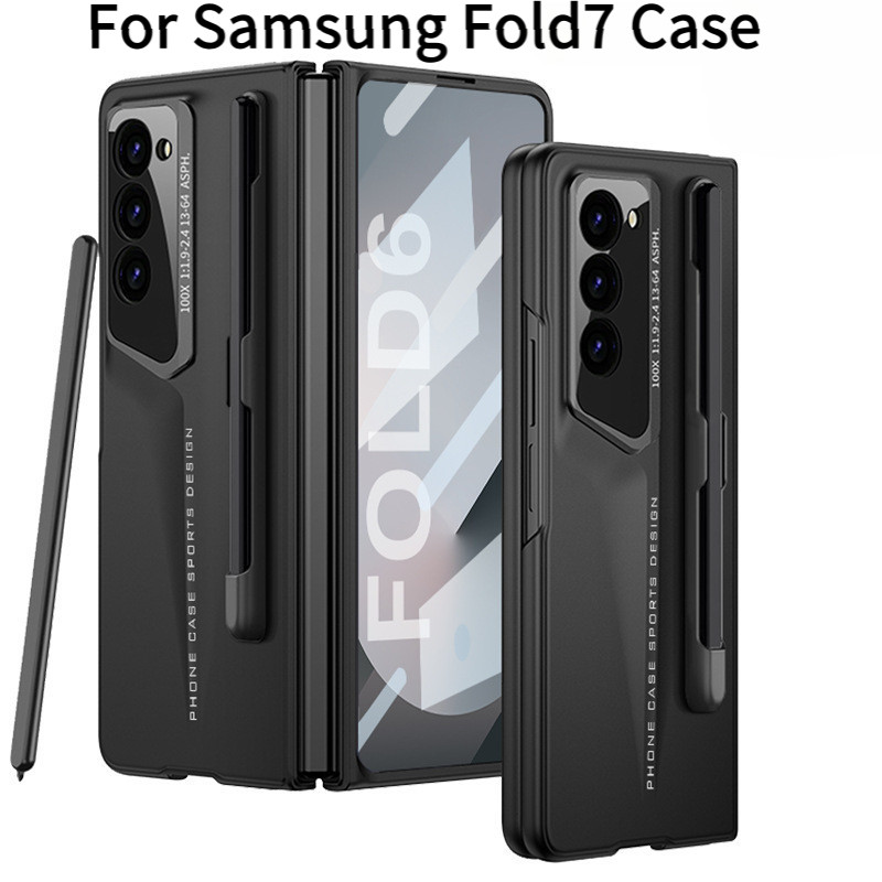 ใหม่สําหรับ Samsung Z Fold7 เคสโทรศัพท์ Fold7/6/5/4/3 พร้อมช่องเสียบปากกา Cool อินเทรนด์ Ultra-Thin ป้องกัน Anti-drop Cover
