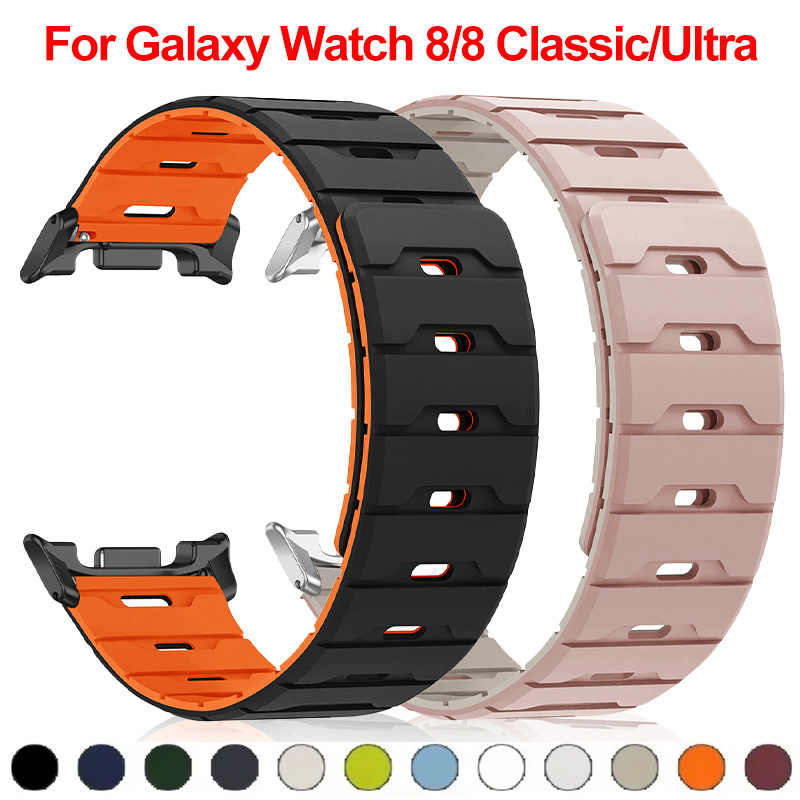 สายซิลิโคนแม่เหล็กสําหรับ Samsung Galaxy Watch 8 40/44 มม., Classic 46 มม. และ Galaxy Watch Ultra 47 มม./Ultra 2025