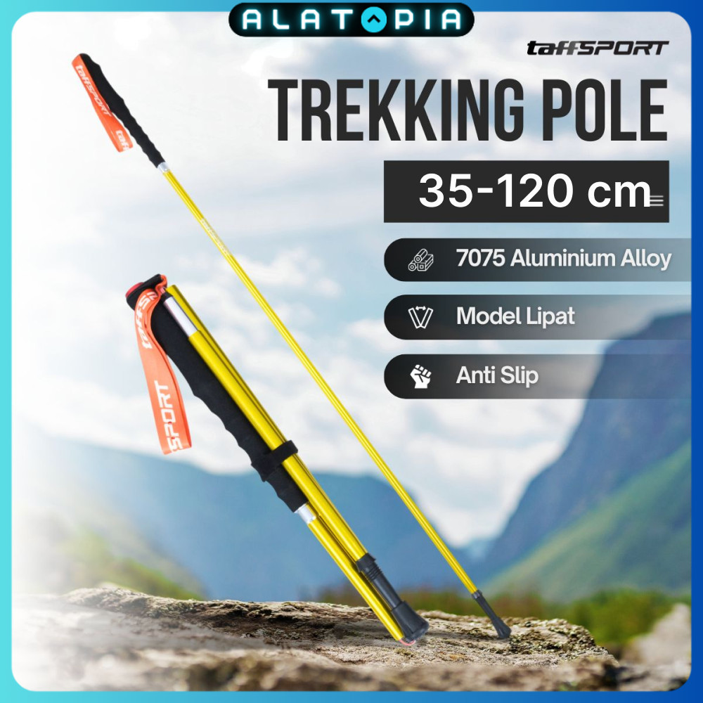 Taffisport ไม้เท้าเดินป่าแบบพับได้ Trekking Pole อลูมิเนียม 7075 120 ซม. - 7075