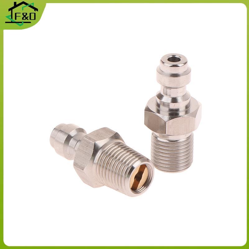 F&O ขั้วต่อชาย 8 มม. เกลียวนอก Quick Connect Valve PCP บรรจุพร้อมวาล์ว M10x1 1/8NPT 1/8BSPP สําหรับป