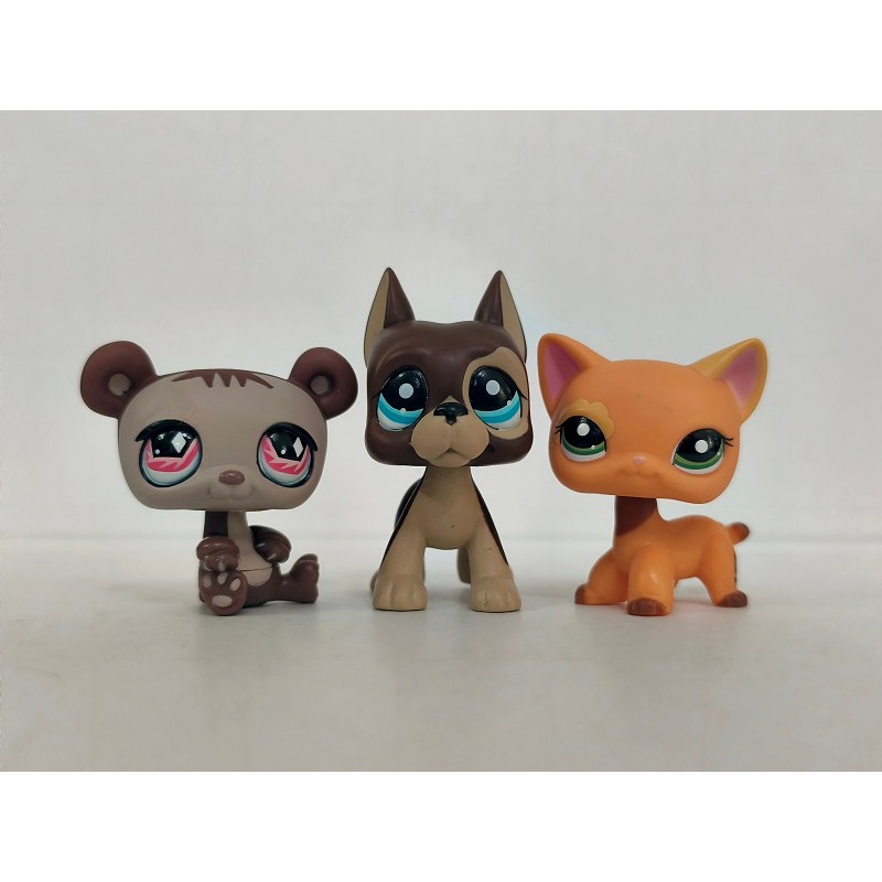 3 ชิ้น/ล็อต LPS รูปหมีสุนัขแมว #817#1643 Littlest Pet Shop ของเล่นเด็ก