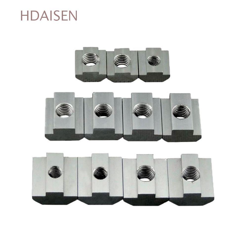 HDAISEN ค้อน Nut T Block 2020 3030 4040 4545 อลูมิเนียมโปรไฟล์ Square T Slot Nut