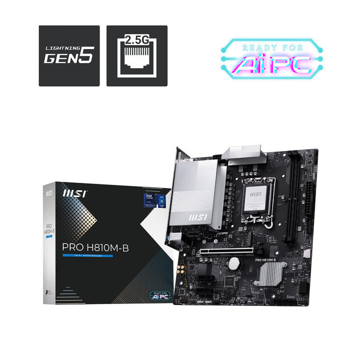MSI MSI PRO H810M-B DDR5 เมนบอร์ดคอมพิวเตอร์เดสก์ท็อปเหมาะสําหรับ Ultra 5 225F CPU