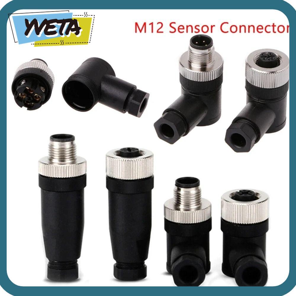 YVETA M12 ปลั๊กการบิน, 4 5 8 Pin Connector M12 Sensor Connector,ประเภทเซ็นเซอร์ PG7 Power Adapte M12