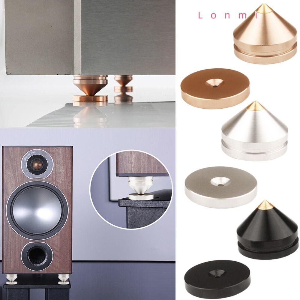 LONMI Audio Speaker Feet Pad, Aluminium Alloy Metal Bookshelf Pads Spike Cone Floor Foot Nail, Shoes
