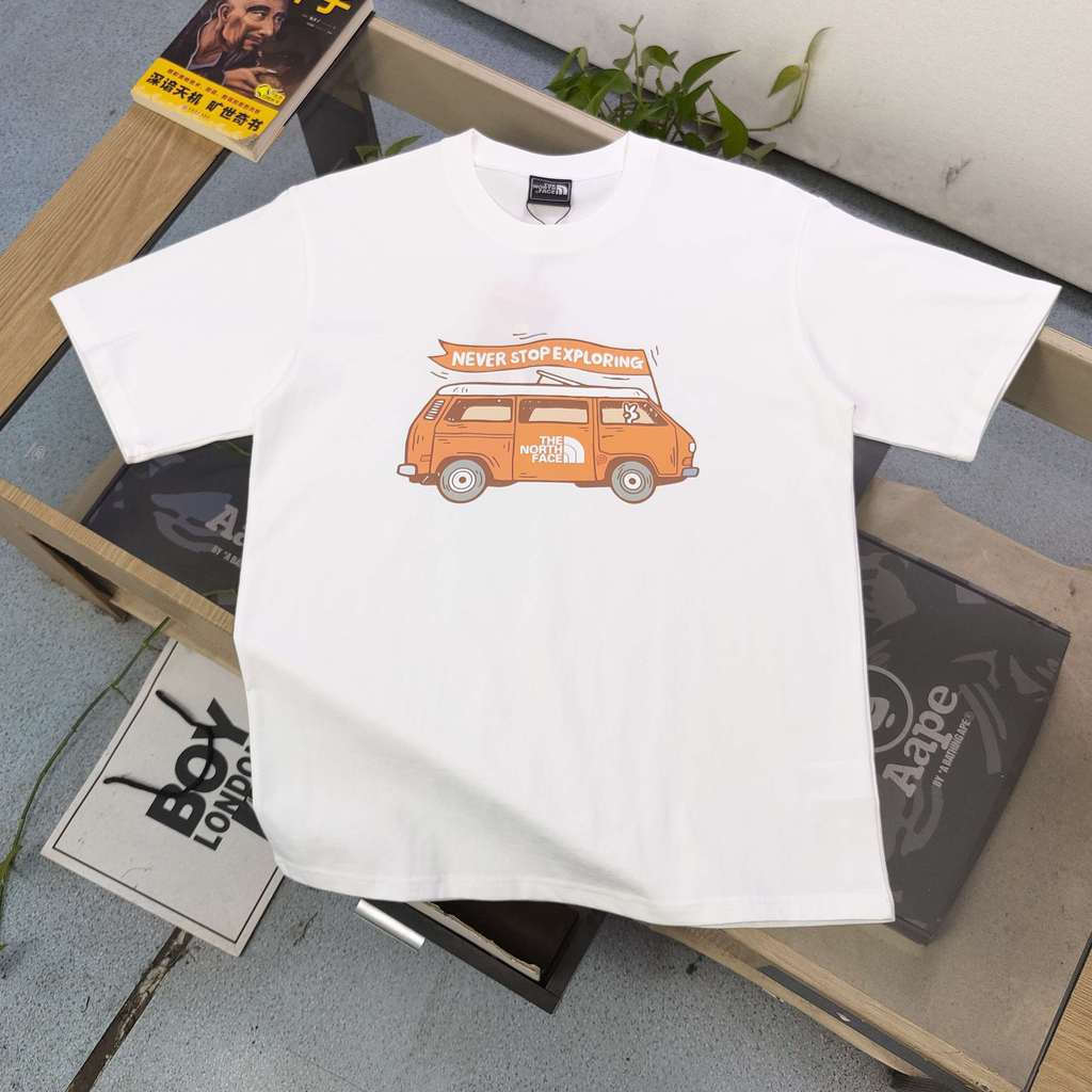 เสื้อยืดแขนสั้น The North Face ต้นฤดูใบไม้ผลิ สำหรับทั้งชายและหญิง ทำจากผ้าฝ้ายแท้ ออกแบบมาแบบ.Simpl