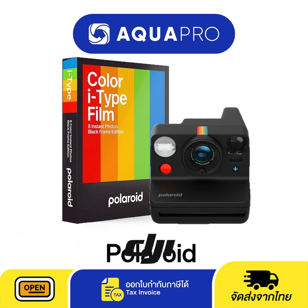 Polaroid Now+ Generation 3 + Polaroid Color i-Type Film Black Frame Edition 8  ประกันศูนย์ไทย By Aqu