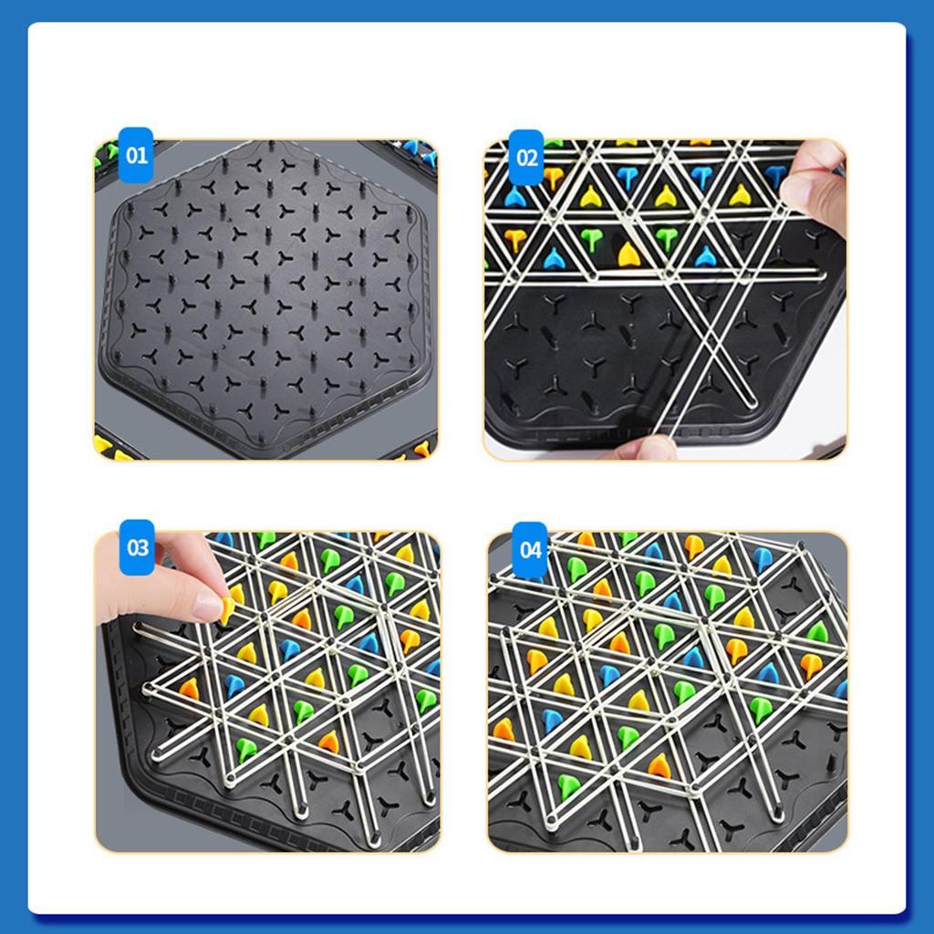 Chain Chess Game Rubber Band Game Exercise Thinking Toys for Kids Geometry Chain Chess Puzzle Triang