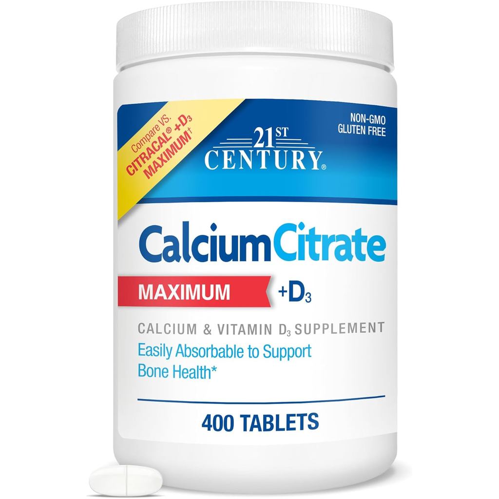 21st Century Vitamin Calcium Citrate Plus D3 เม็ดสูงสุด 400 เม็ด