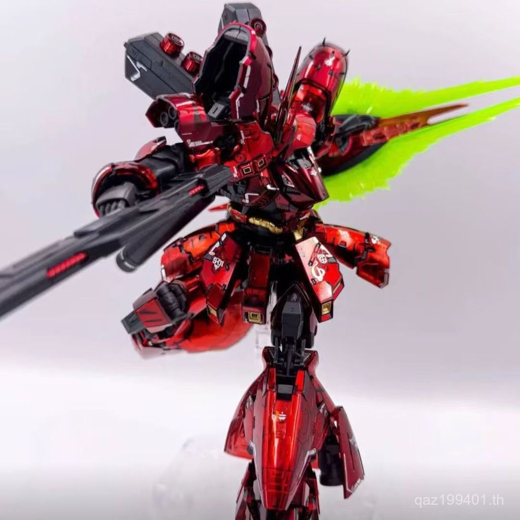 ร้านเราทั้งร้าน จัดส่งฟรี คลังสินค้าพร้อม Sazabi RG คุณภาพสูงไฟฟ้าโปร่งใสรุ่น 1/144 ประกอบ Mecha Mov