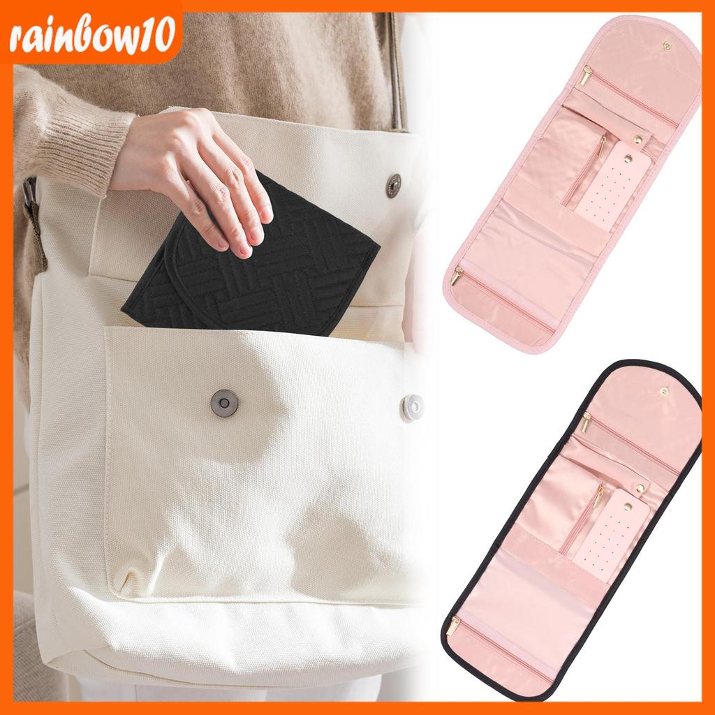 Travel Jewellery Pouch Portable Roll ที่เก็บเครื่องประดับแบบพับได้พร้อมช่องใส่ซิป SHOPTKC6354