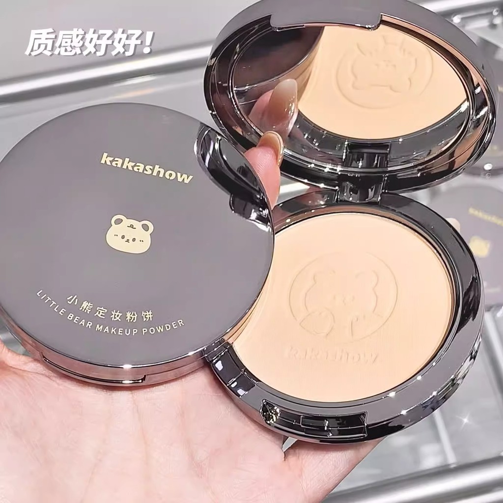 คอนซีลเลอร์ kakashow Face Fixing Makeup No Sticking Powder Clear Pressed Powder Bear Fixing Makeup S