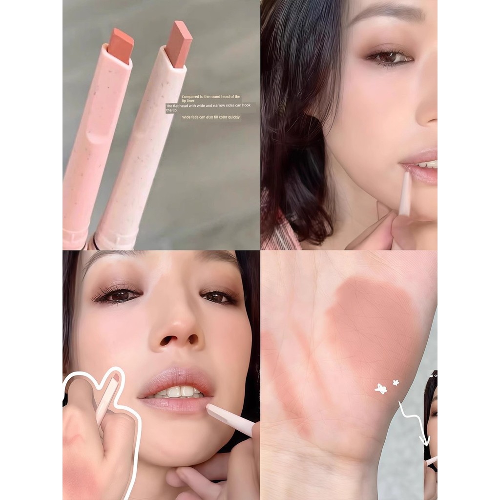 Flortte flortte flortte Beautiful Lip Liner ลิปสติก Outline กันน้ํายาวนาน Nude ดอกไม้ Lolia