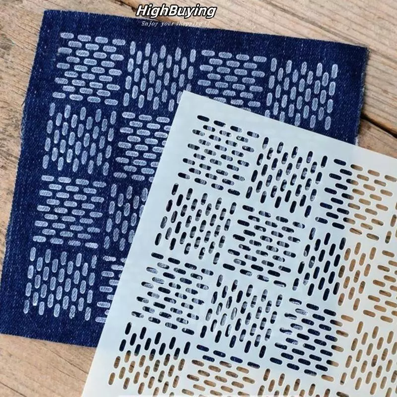 [ซื้อสูง] 9/32 ชิ้น Sashiko เย็บปักถักร้อยแม่แบบ DIY เรขาคณิต Patchwork ลายฉลุ PET นํากลับมาใช้ใหม่ Handmade เย็บปักถักร้อยหัตถกรรมเครื่องมือใหม่สต็อก