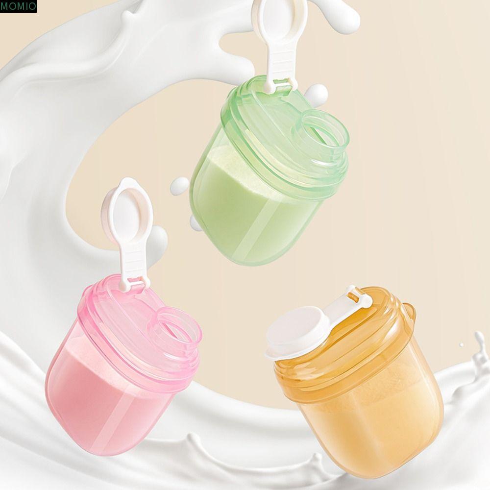 MXMIO กล่องนมผงเด็ก, กล่องอาหารกลางวันให้อาหาร นมผง Toddle ภาชนะบรรจุขนม, โถซีลน่ารักพร้อมช้อนนมผง จ
