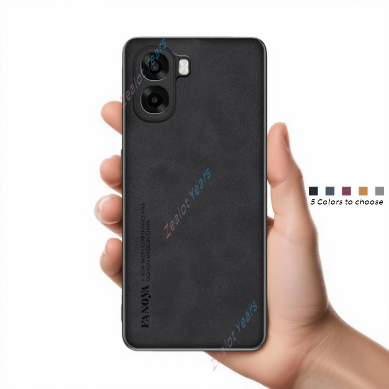 Matte Lambskin หนังสําหรับ Oppo A6x A6T 5G 4G CPH2823 CPH2819 กล้องปกป้องกันกระแทกปกหลัง