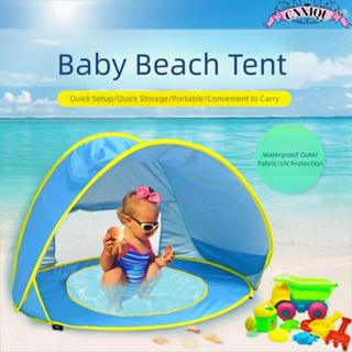 เต็นท์สระว่ายน้ำชายหาดแบบพกพาป้องกันรังสียูวีและป้องกันแสงแด…