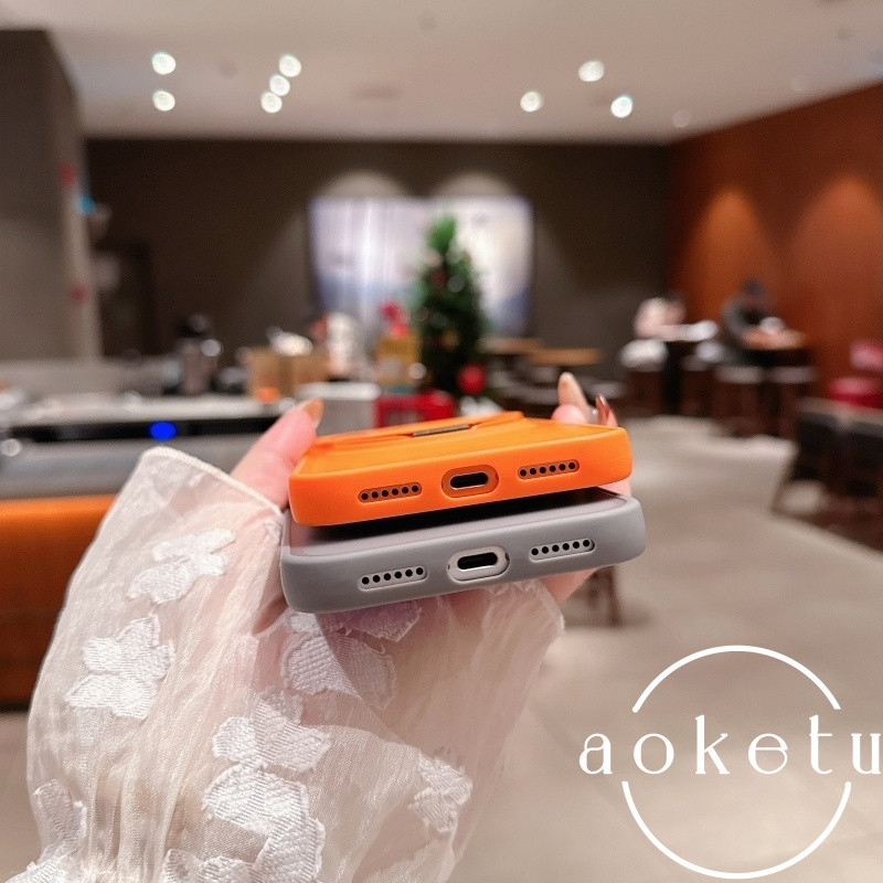 ผิวบางพิเศษรู้สึก 360 องศาหมุนวงเล็บเคสโทรศัพท์สีส้มเหมาะสําหรับ ไอโฟน 11 12 13 14 15 16 17 มือโปร สูงสุด กึ่งโปร่งใสฝ้ารวมทุกอย่างป้องกันการตกปก ราคา ถูกที่สุด ดีลบีเคเค แกลเลอรีภาพที่ 9