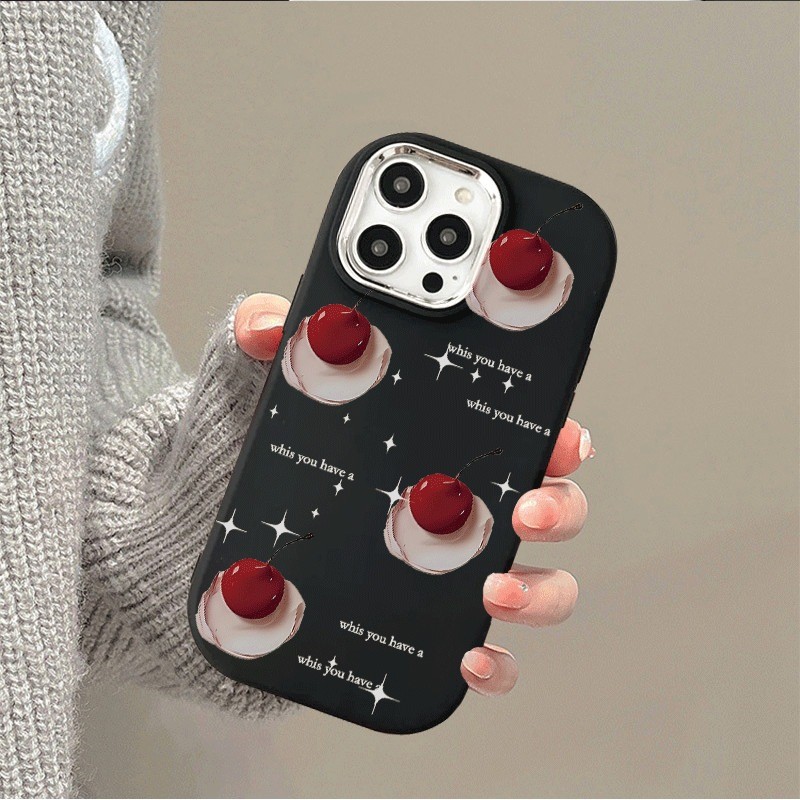 For iPhone รอบ และ น่ารัก เคสไอโฟน 13 เชอร์รี่ 14 11 Pro 16 Pro Max 15 14 PRO 11 MAX X XS MAX XR 7/8PLUS 15 16 Plu - รูปที่ 2