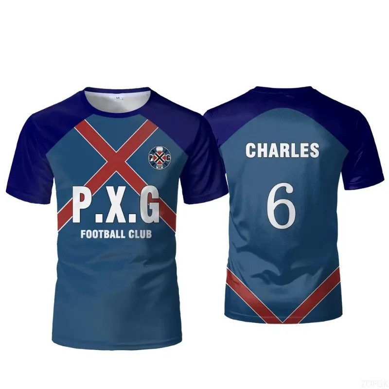 Anime Digital Jersey เสื้อยืดผู้ชายและผู้หญิงสบายๆกีฬาเด็ก Top PXG Blue Lock ญี่ปุ่น