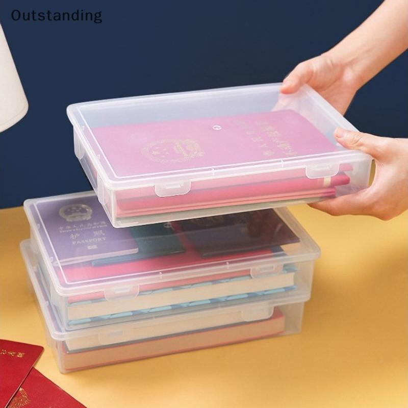 กล่องเก็บแฟ้มพลาสติกที่โดดเด่นองค์กรกล่องเก็บสี่เหลี่ยมโปร่งใส ก4 กล่ององค์กรสก์ท็อปกล่องเก็บฝุ่นใหม่ - รูปที่ 5