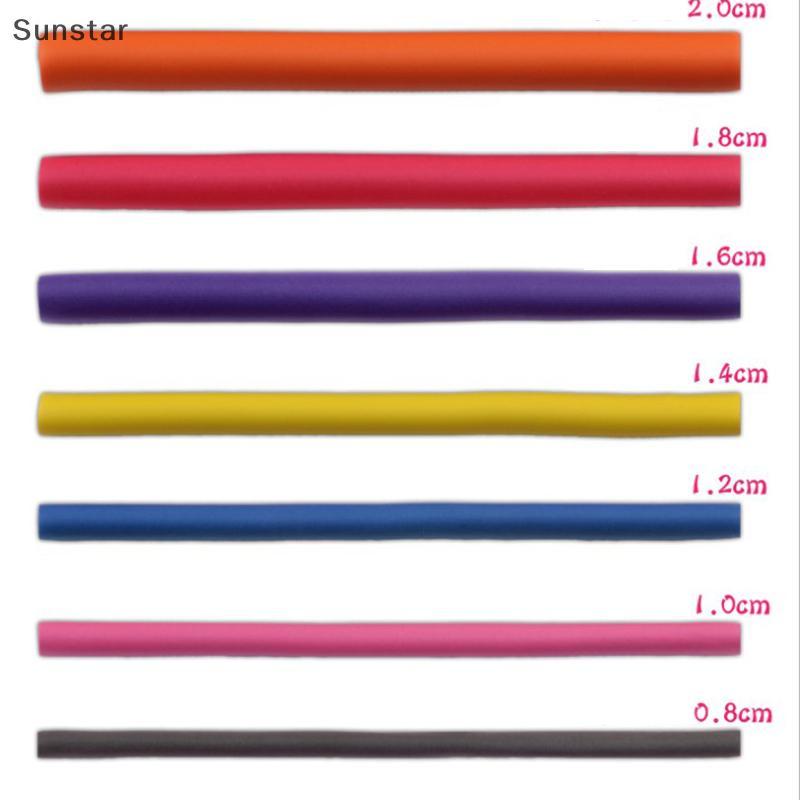 Sunstar 10 ชิ้นยืดหยุ่นผม Curling Rod ผม Curler Makers โฟมนุ่ม Bendy Twist Curls