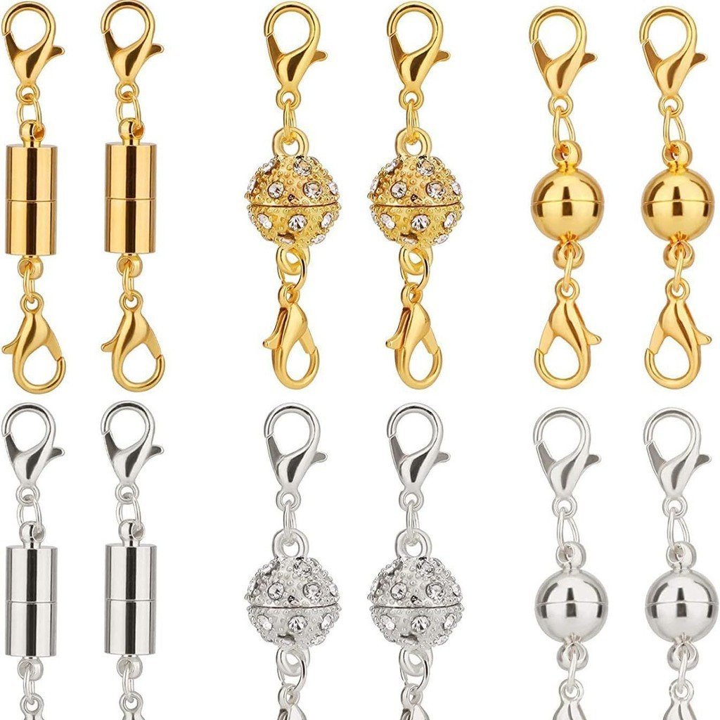 กลัดแม่เหล็กปูกะเทยสำหรับสร้อยข้อมือและสร้อยคอมุก โลหะผสม เครื่องประดับแฟชั่น DIY PN4M