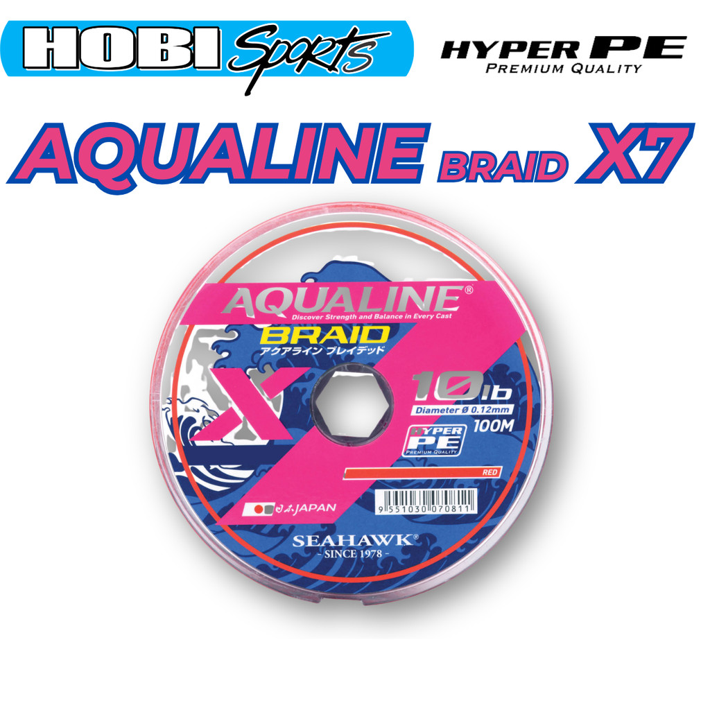 HIGH DENSITY+ ABRASION RESISTANCE❗❗Seahawk Aqualine X7 Braided 100m เชื่อมต่อสายตกปลา