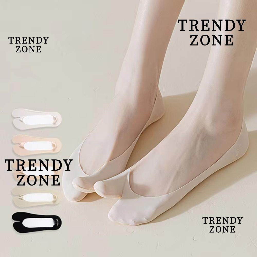 ถุงเท้าแยกนิ้วเท้า TRENDYZONE แบบซิลิโคนบางพิเศษ กันลื่นและระบายอากาศ สำหรับสวมใส่ในรองเท้าแตะของคุณ