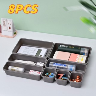 Plastic Drawer Organizer Box Set Stackable Design For Office And Kitchen Drawer Arrangement