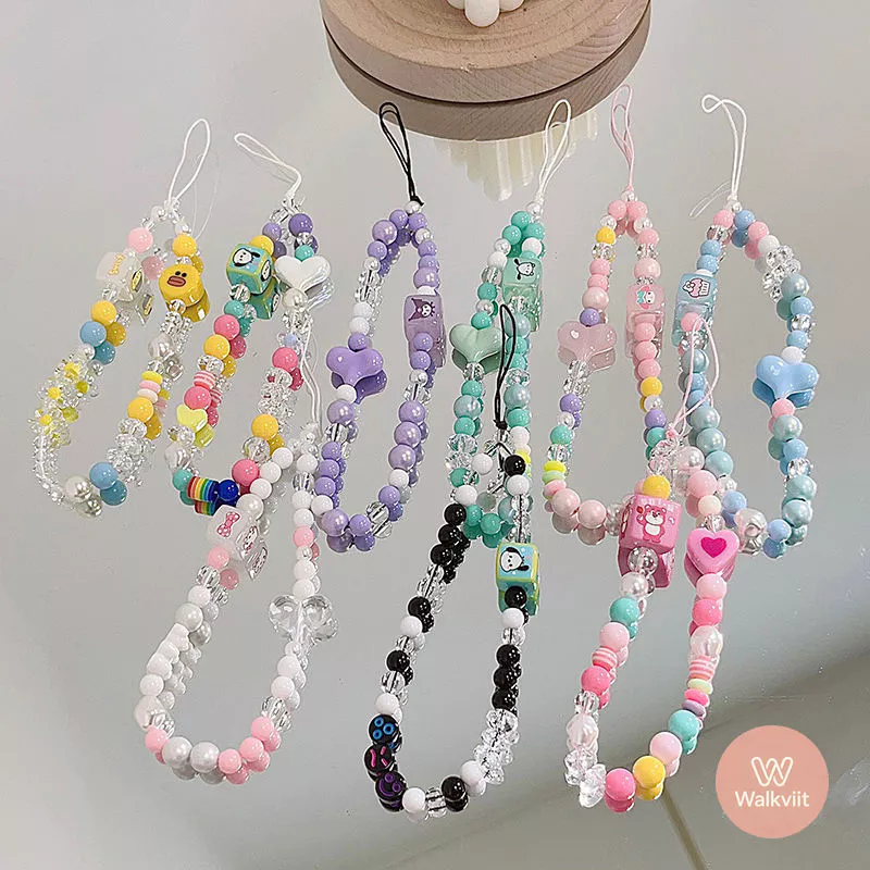 [✅สินค้าเทรนด์ ] สร้อยข้อมือโทรศัพท์ การ์ตูนน่ารัก หัวใจสุดน่ารัก พรีเมี่ยม ทนทาน กันสิ่งสกปรก หลากสี ใช้งานได้ทุกรุ่น
