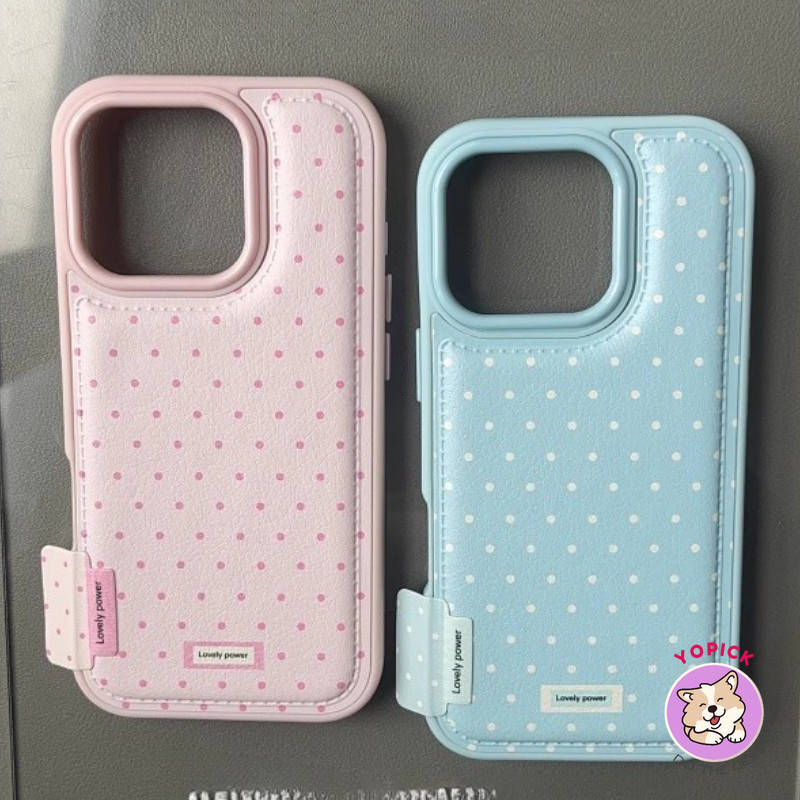 สีสันลายจุดเคสโทรศัพท์สําหรับ iPhone 17promax 16promax 16plus 16pro 15promax 15plus 14plus 13 14 พร้อมหนังหุ้มปลายลึงค์ลาย 14 ป้องกันการตกนักเรียนหญิงตัด GBD