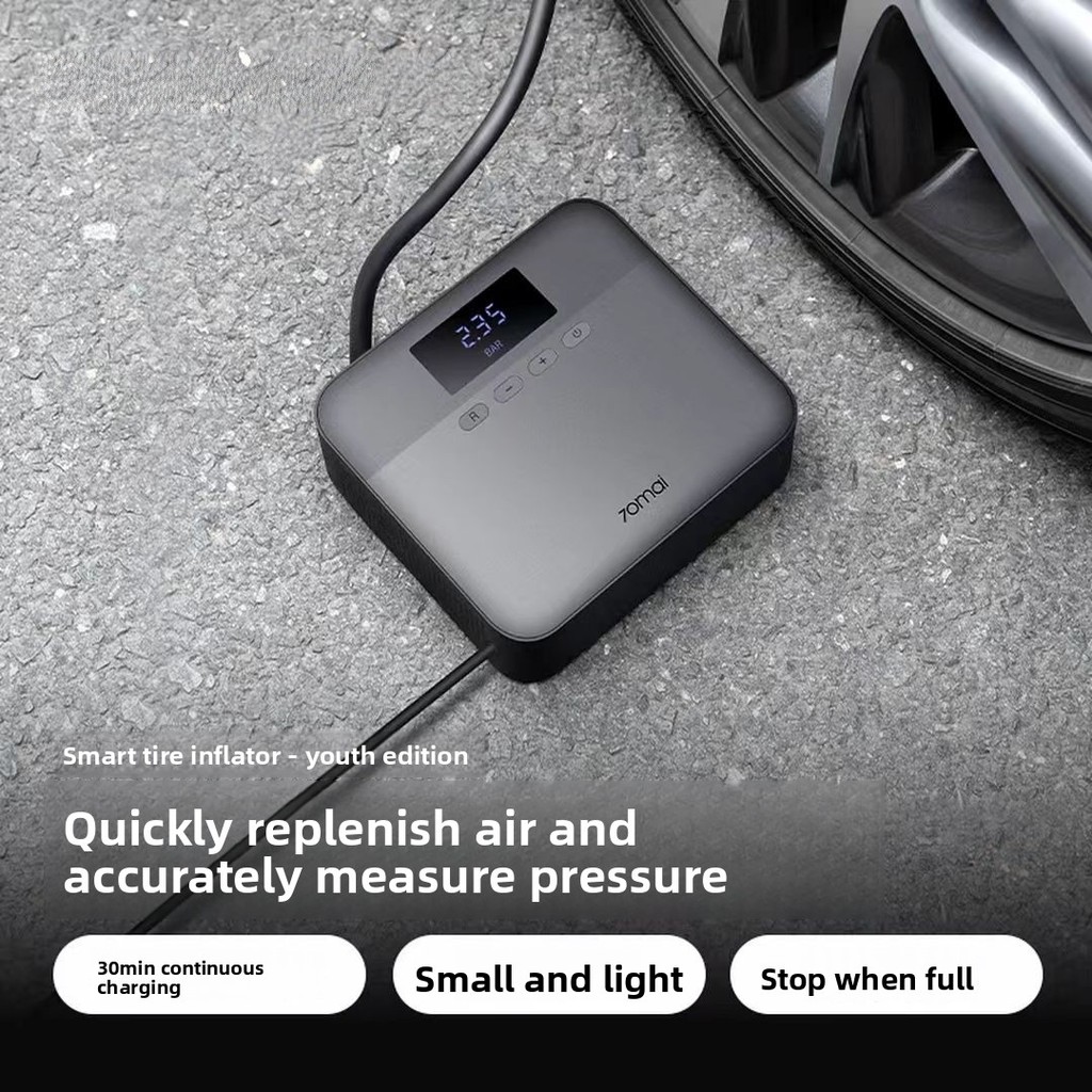 70mai เครื่องเติมลมยางรถยนต์แบบพกพา 12V DC ปั๊มลมอัตโนมัติพร้อมเครื่องวัดความดันแบบดิจิตอลและปิดอัตโ