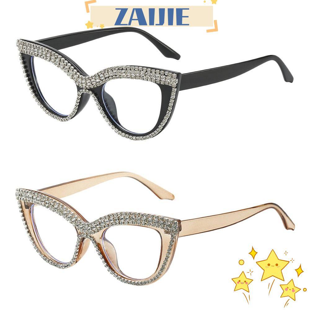 ZAIJIE แว่นสายตายาว แบบวินเทจRhineStone เบาๆ เหมาะสำหรับการอ่านและการปกป้องดวงตา
