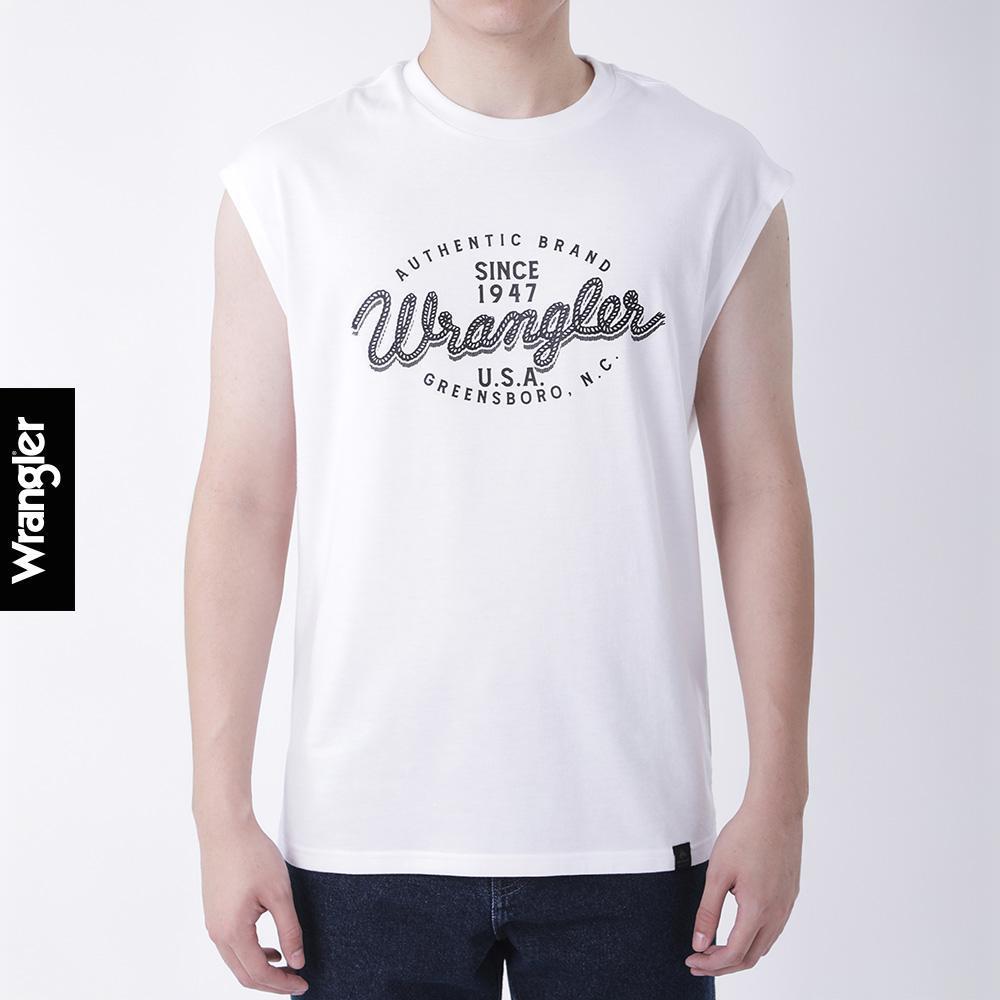 WRANGLER เสื้อยืดแขนกุดผู้ชาย รุ่น WR F425MTSLF18 สีขาว