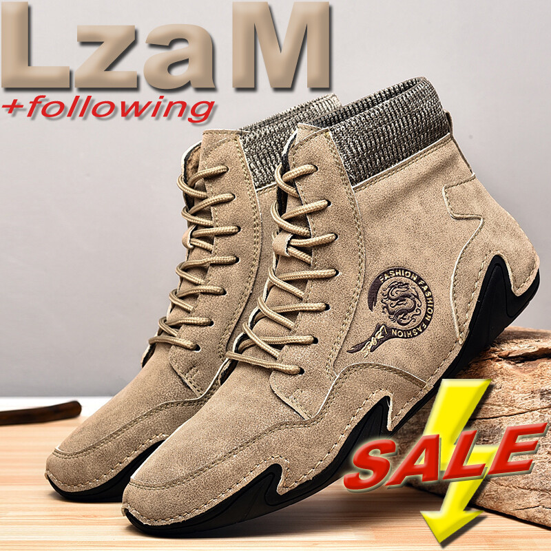 Men's Motorcycle Boots High Quality Cow Suede Hand ing Soft Sock Ankle Boots Driving Hiking Casual S
