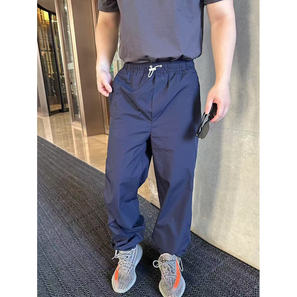 U8VL Gu//i Summer cotton poplin trousers with rubber stripe letter logo, men's outdoor casual sports
