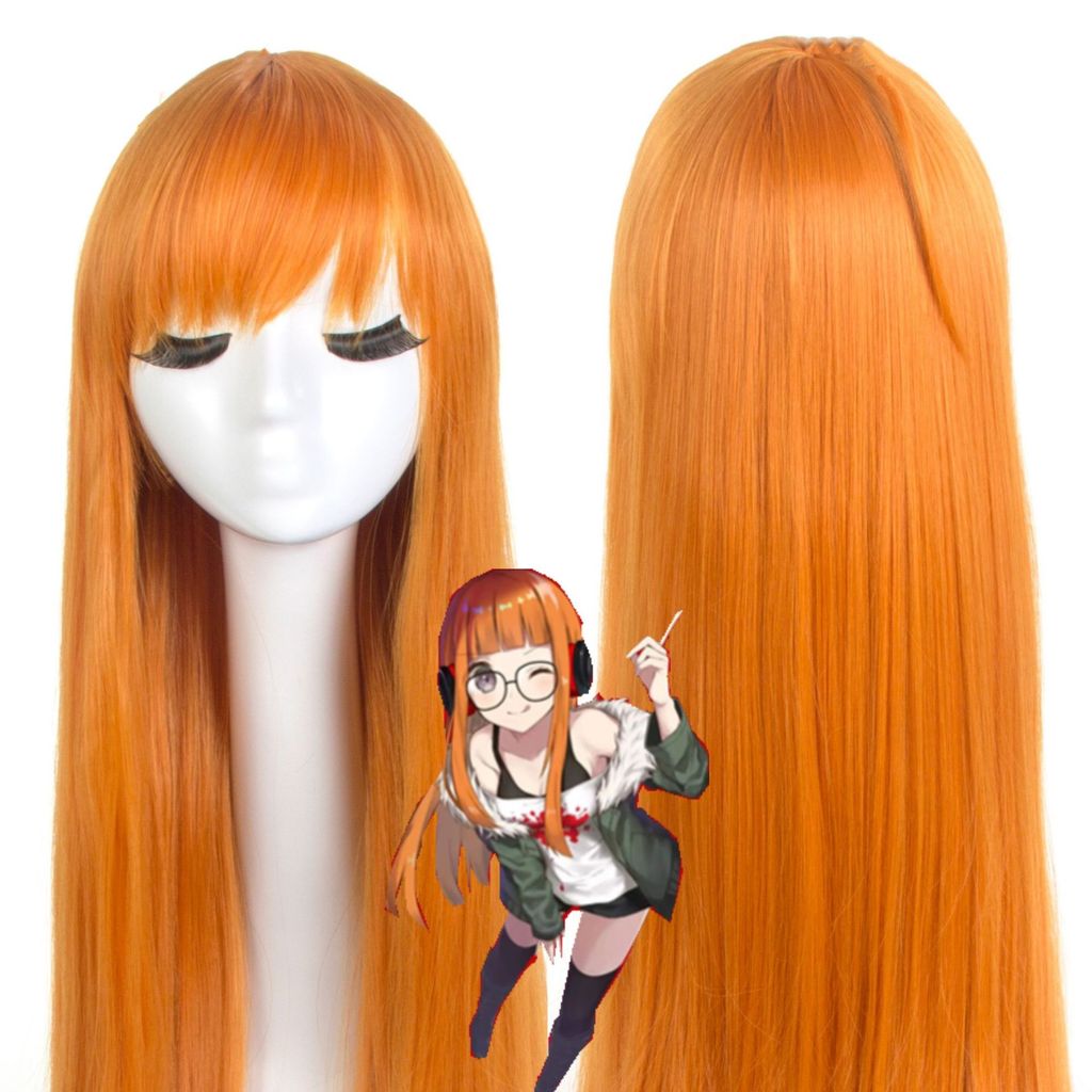 วิกผมคอกิ Person 5 Sakura Futaba สไตล์ส้มผมยาวตรง