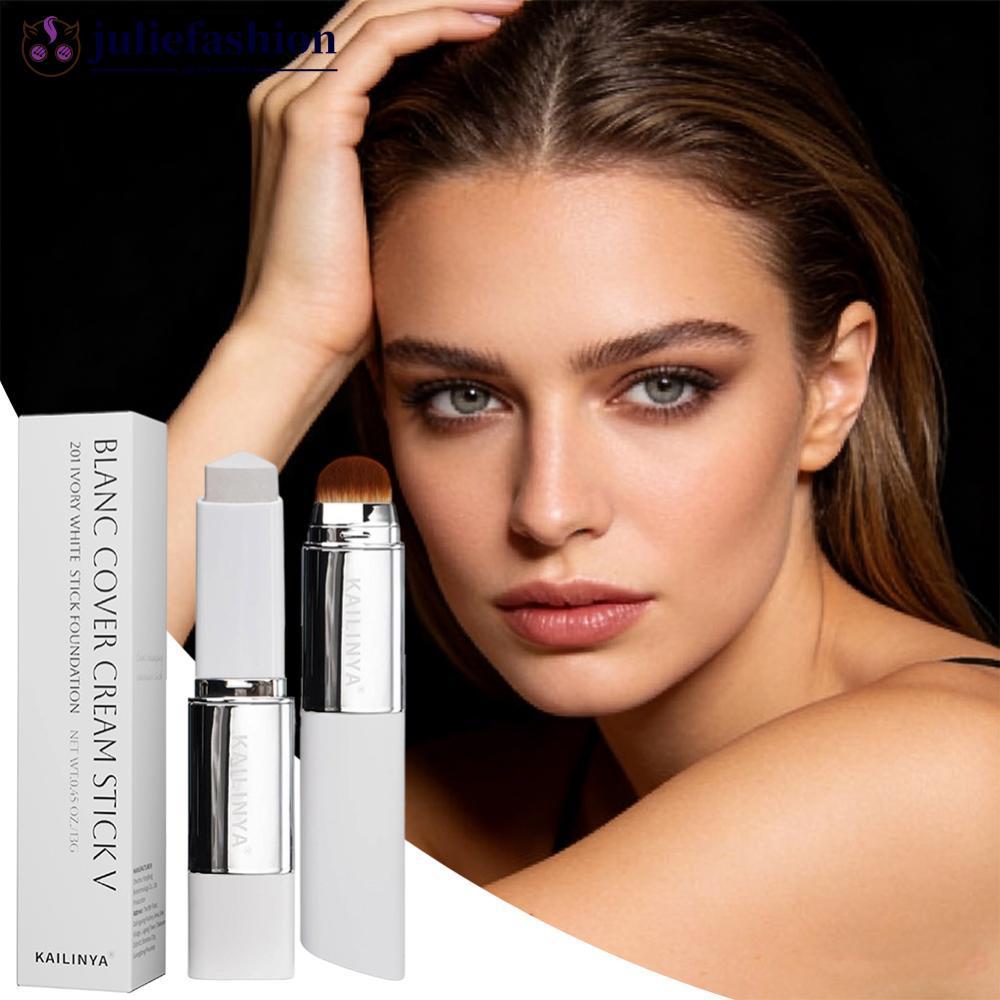 JULIEFASHION 2-in-1 สีเปลี่ยน Foundation Stick Liquid น้ําหนักเบา Moisturizing Brightening Foundatio