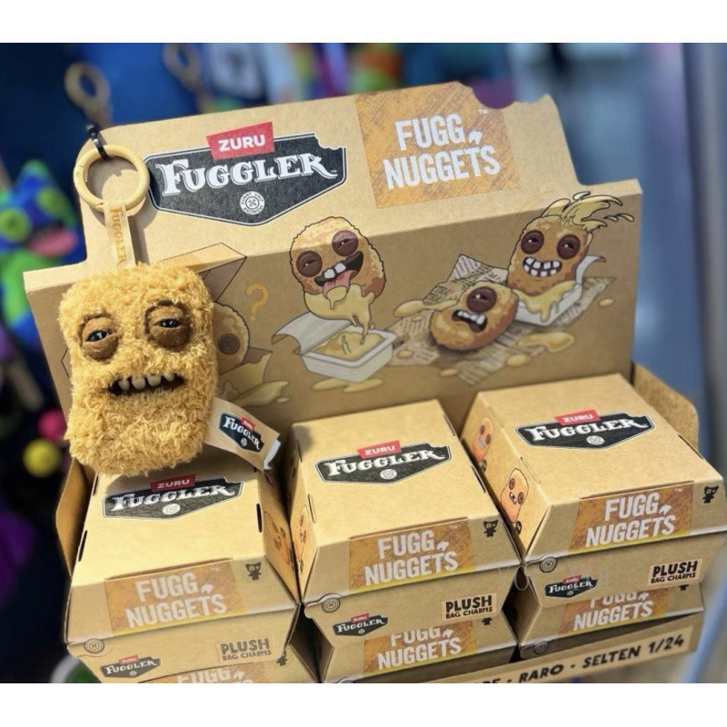 Genuine Fuggler FUGG NUGGETS กระเป๋าเปียกห้อยกุญแจตุ๊กตาหนังสัตว์ตัวมอนสเตอร์ฟันน่ารักกล่องสุ่ม-A246
