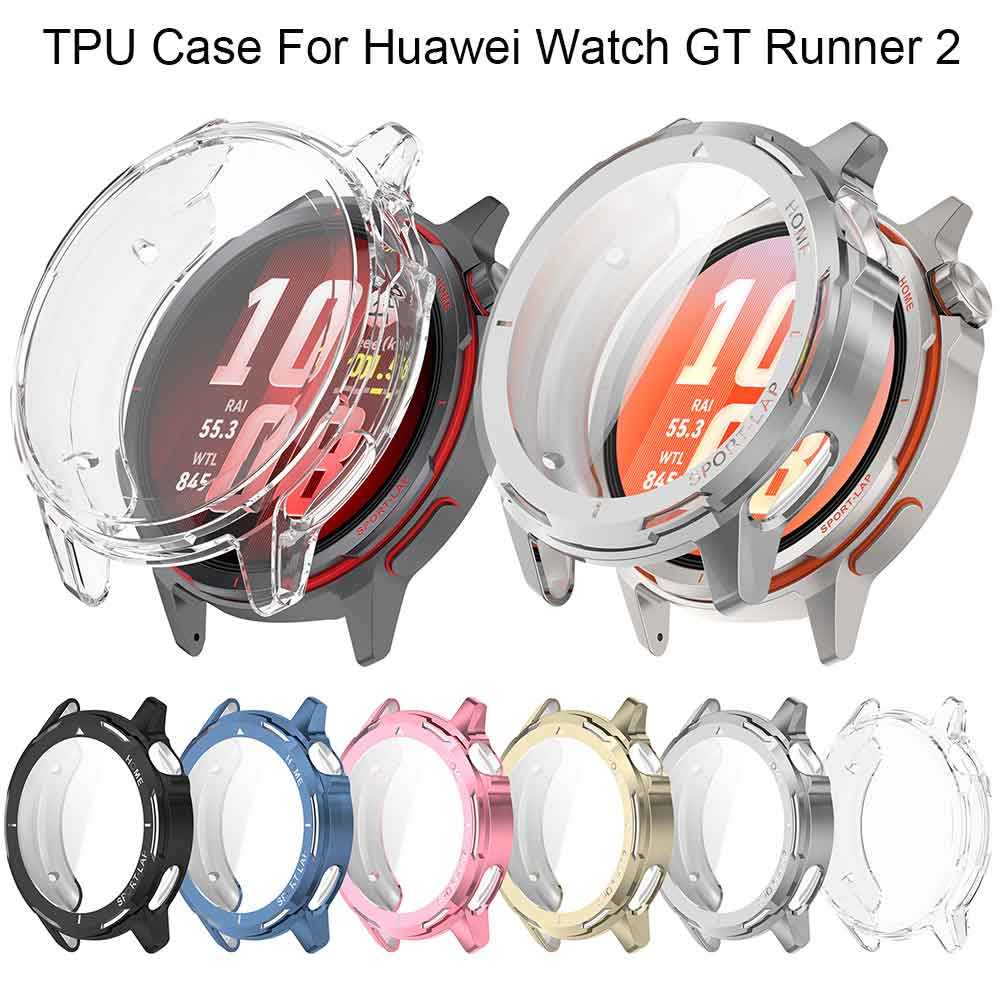เคสTPUคลุมทั้งหมดสําหรับนาฬิกาHuawei GT Runner 2 Smartwatch Soft Screen ProtectorกันชนGT Runner2 Shell