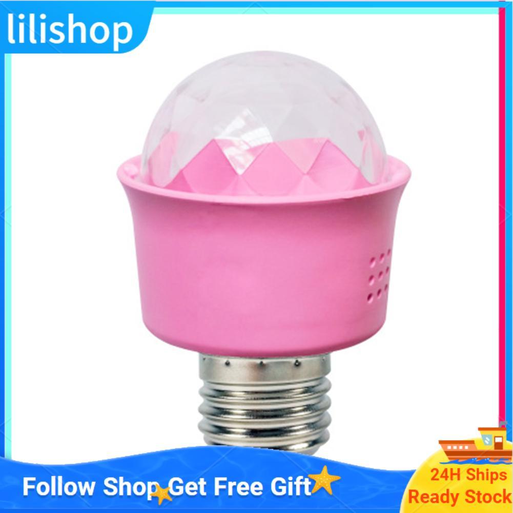 Lilishop LED 3W หลอดไฟฉายสีเปลี่ยนวันหยุด KTV บรรยากาศตกแต่ง Phantom Light RGB สีสัน E27 หัว Plug an