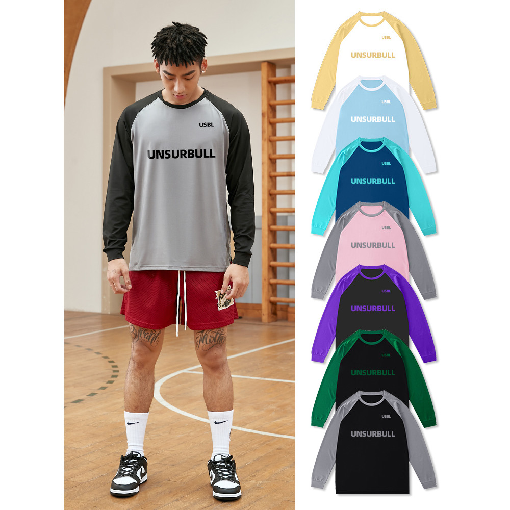 ชุดยิงปืนสไตล์อเมริกันแขนยาวกีฬาเสื้อยืด Raglan แขนฤดูใบไม้ร่วงฤดูหนาว Track Field Sweatshirt Quick-Drying