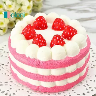 [Boloni] Kawaii เค้กช้า Rising ความเครียดบรรเทาของเล่นบีบสําหรับเด็ก PU Soft Dpression ของเล่นอาหารจําลองเค้กบีบของเล่นใหม่