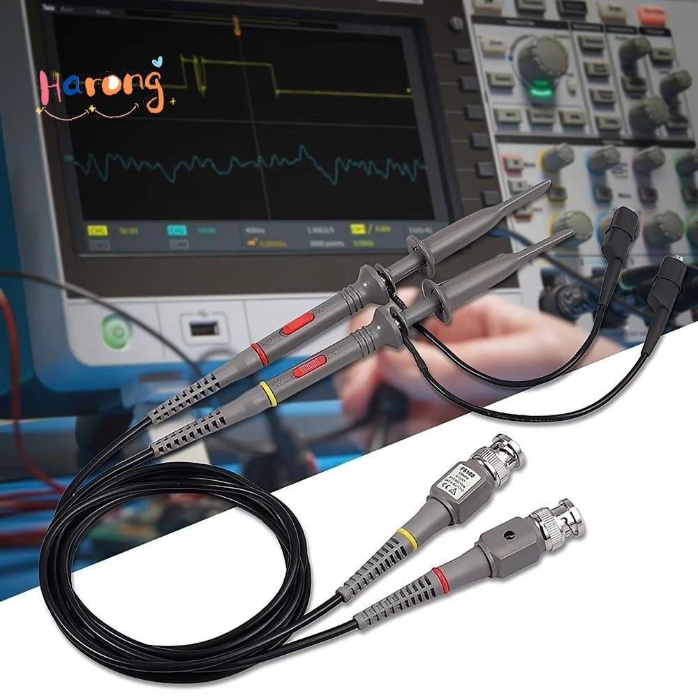 HARONG 1/2pcs BNC Oscilloscope Probe, P6100 100MHz Oscilloscope Probe Kit, สะดวกวัดตะกั่ว 10:1 Probe