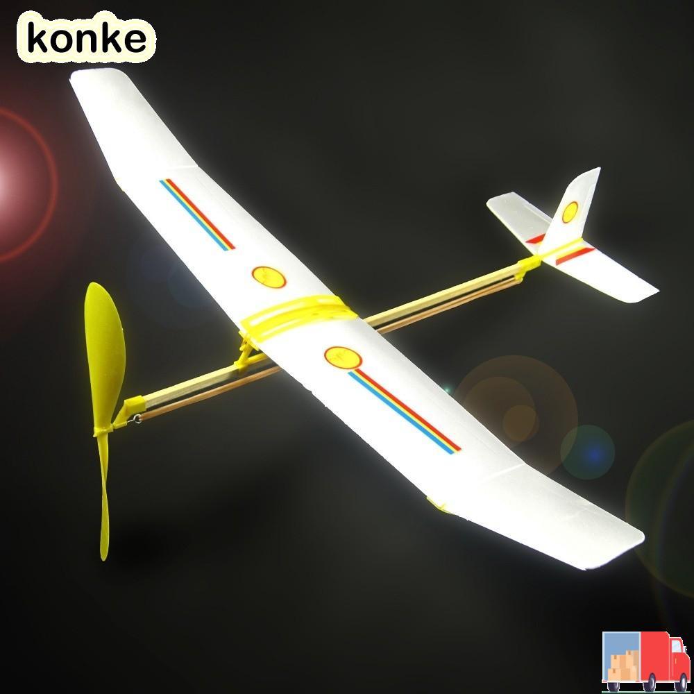 KONKE เครื่องร่อนเครื่องบินของเล่นรุ่น,ยอดนิยม 3 รูปแบบยางรัดขับเคลื่อนเฮลิคอปเตอร์, Ligthweight DIY ประกอบเครื่องบินของเล่นสําหรับเด็กกลางแจ้ง